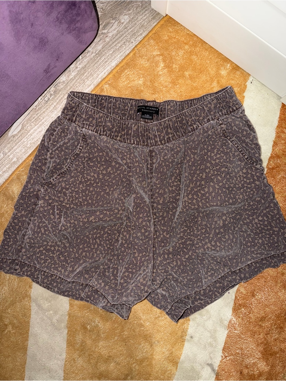 Social Standard by Sanctuary High-Waist Leopard Print Shorts in Brown